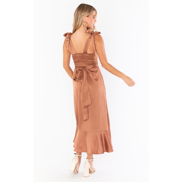 Show Me Your Mumu Claire Midi in Copper Luxe Satin size 2X - Picture 3 of 7